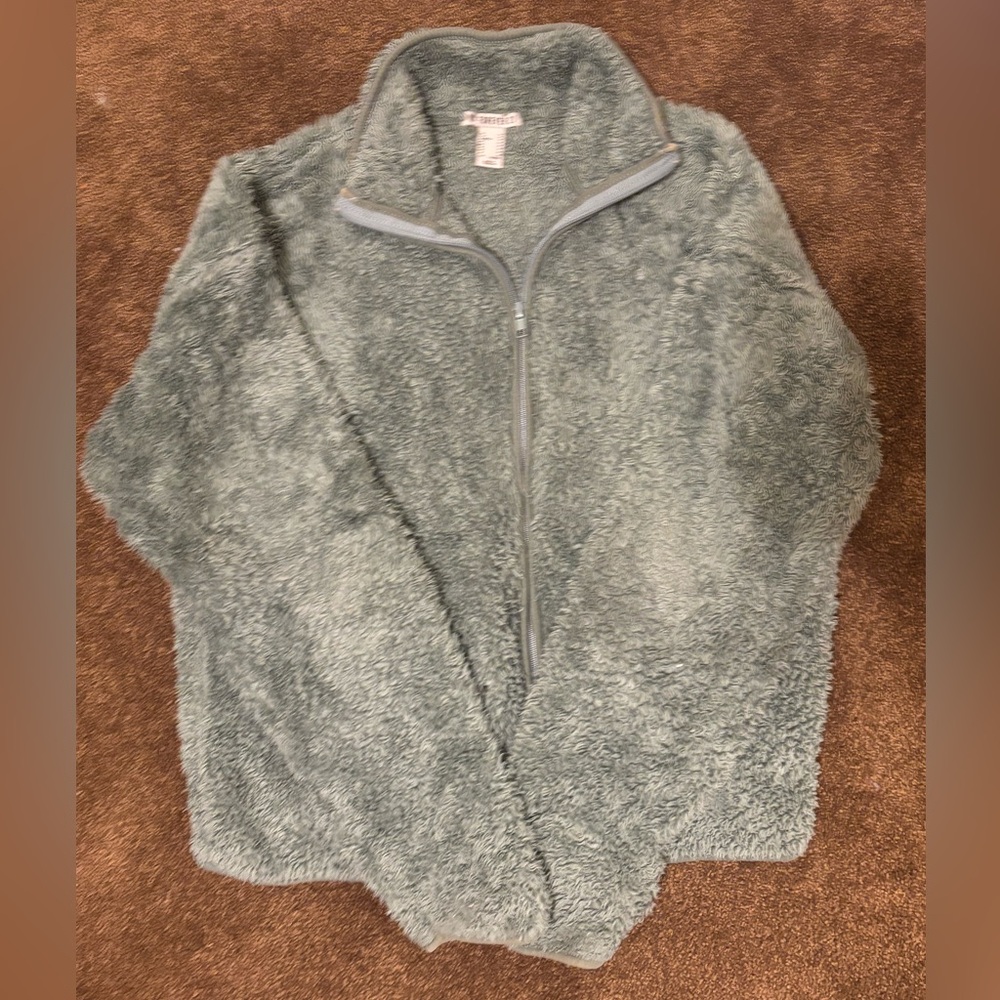 Forever 21 Fuzzy Green Jacket